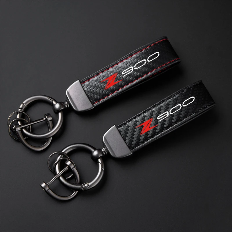 High-Grade leather Motorcycle Keychain Holder Keyring for Kawasaki Z900RS Z900 Z900ABS 2017 2018 2019