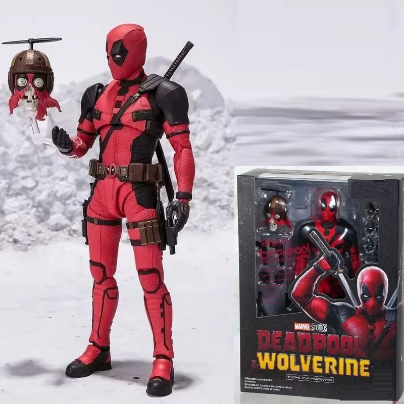 S.H.Figuarts Spot Marvel Deadpool 3 Deadpool y Wolverine pequeño barato tío lobo figura de acción versión de película modelo OrnamentToy