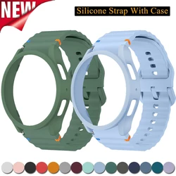 Case+Strap for Samsung Galaxy Watch 7 40mm 44mm Sport Silicone Band Bracelet PC Case Protector Cover Bumper for Galaxy Watch 7 6