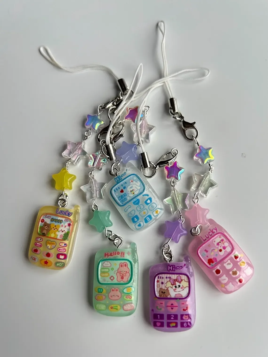 HANDMADE Cute retro Mobile Phone, Phone charms , beaded accessories, aesthetic, pastel phone charm, Y2k, cutecore, kidcore, Game