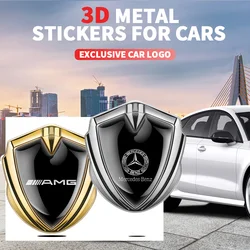 New 3D Metal Car Side Fender Sticker Shield Emblem Badge Logo for Mercedes Benz Accessories AMG W204 W213 W205 W211 W176 W177