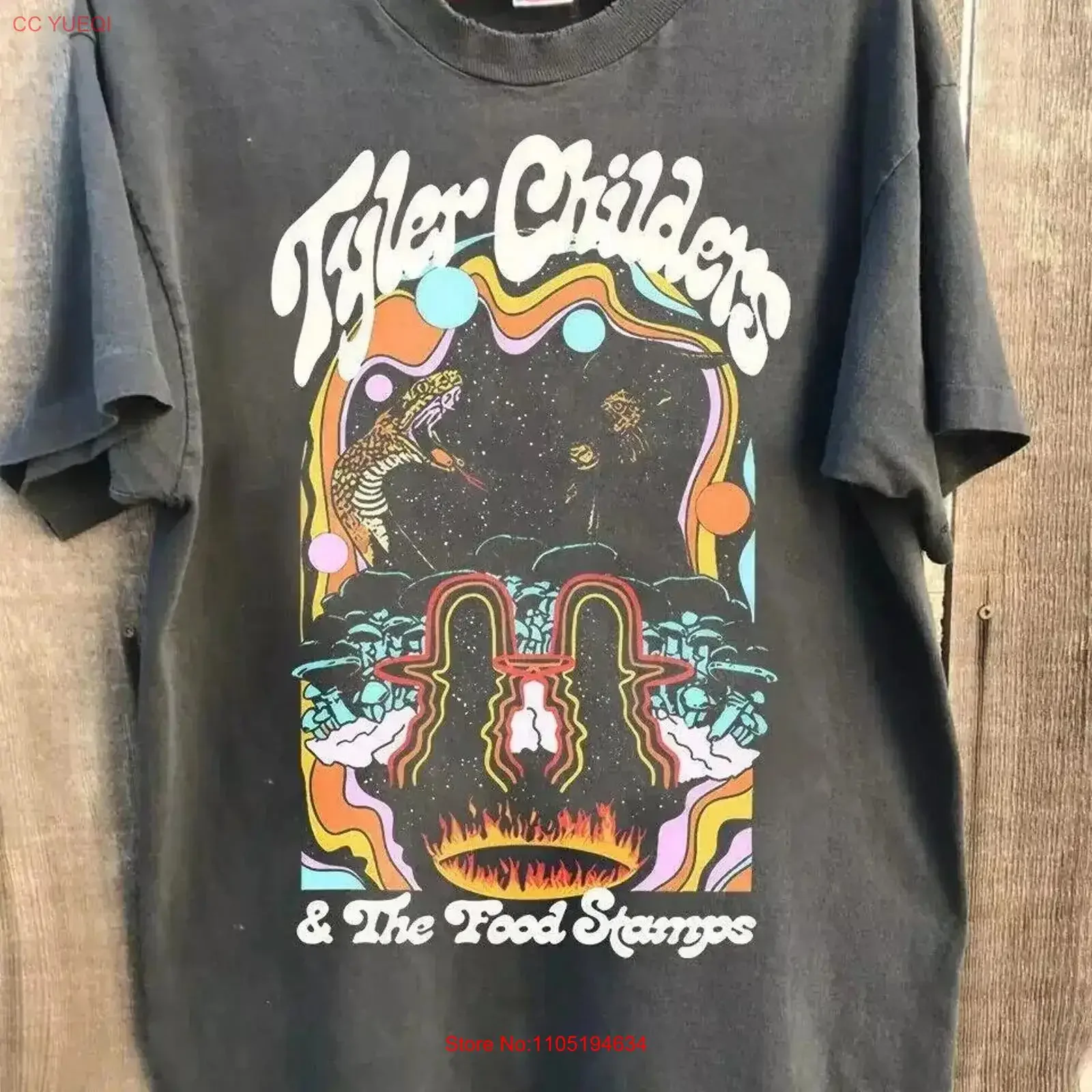 Tyler Childers And The Food Stamps Band Charcoal T Shirt Reprint S 5XL vintage Washed fashion Soft Top For Everyday Wear