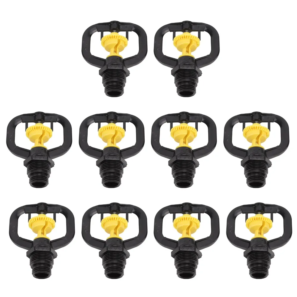10PCS G1/2 and G3/4 Male Thread Rotating Irrigation Sprinklers 360 Degree Plastic Spinning Micro Nozzle Lightweight