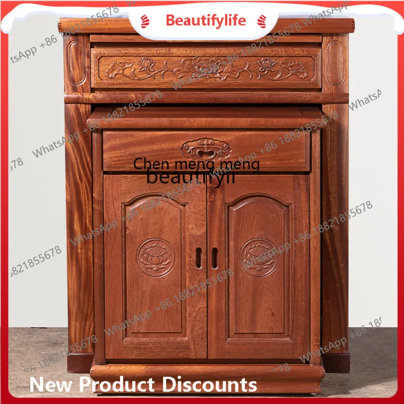 

scn8617 Altar Household New Chinese Style Light Luxury Solid Wood Buddha Niche Prayer Altar Table Avalokitesvara Buddha Shrine C