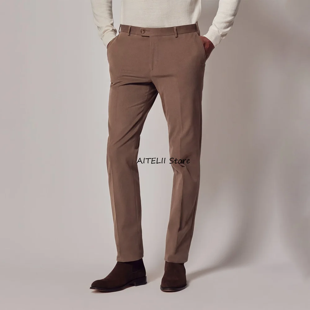 

Work Pants Men's Tailoring Pants for Man Business Casual Polyester Straight Leg Solid Color Trousers Trouser Classic Clothing