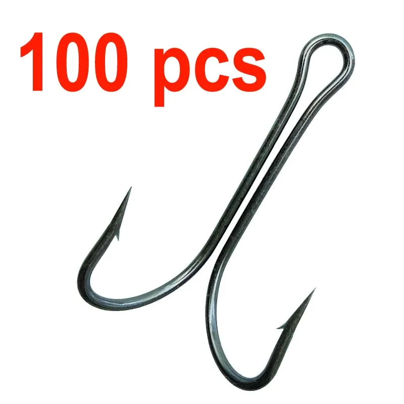 100 pcs Double Fishing Hook Fly Tying Double Hook Frog Lure Hook Bass  Weedless Fishing Hook Fishhook for Soft Lure Jig - AliExpress 18