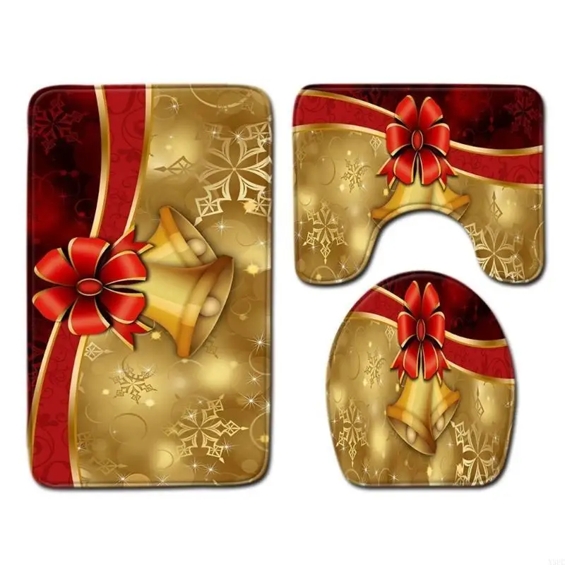 Christmas Toilet Cover Set Create Festive Atmospheres in Your Bathroom X3UC