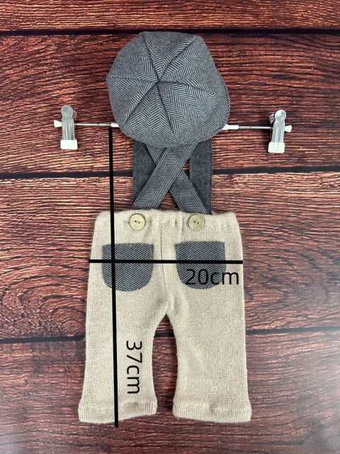 Newborn Photography Props Outfit Braces Baby Boy Cosplay Glasses Retro Hat  Baby Photoshoot Props Accessories 5