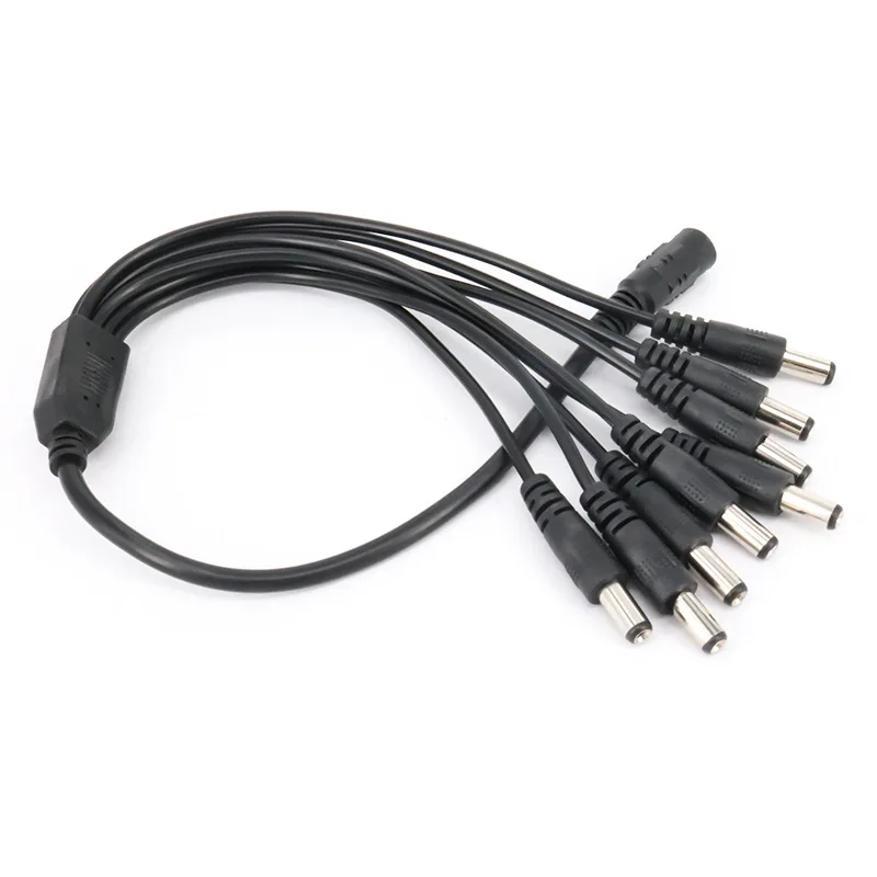 5V 12V 5.5mmX2.1mm 1 To 8 Way Female To Male DC Power Splitter Supply Adapter Connector Extension Cable LED CCTV