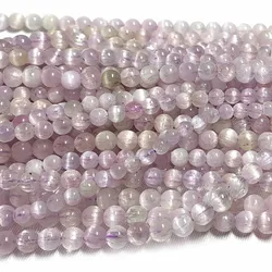 Veemak Kunzite Spodumene Round Loose Beads For Jewelry Making Natural Gemstones Crystal DIY Necklace Bracelets Earrings Pendant