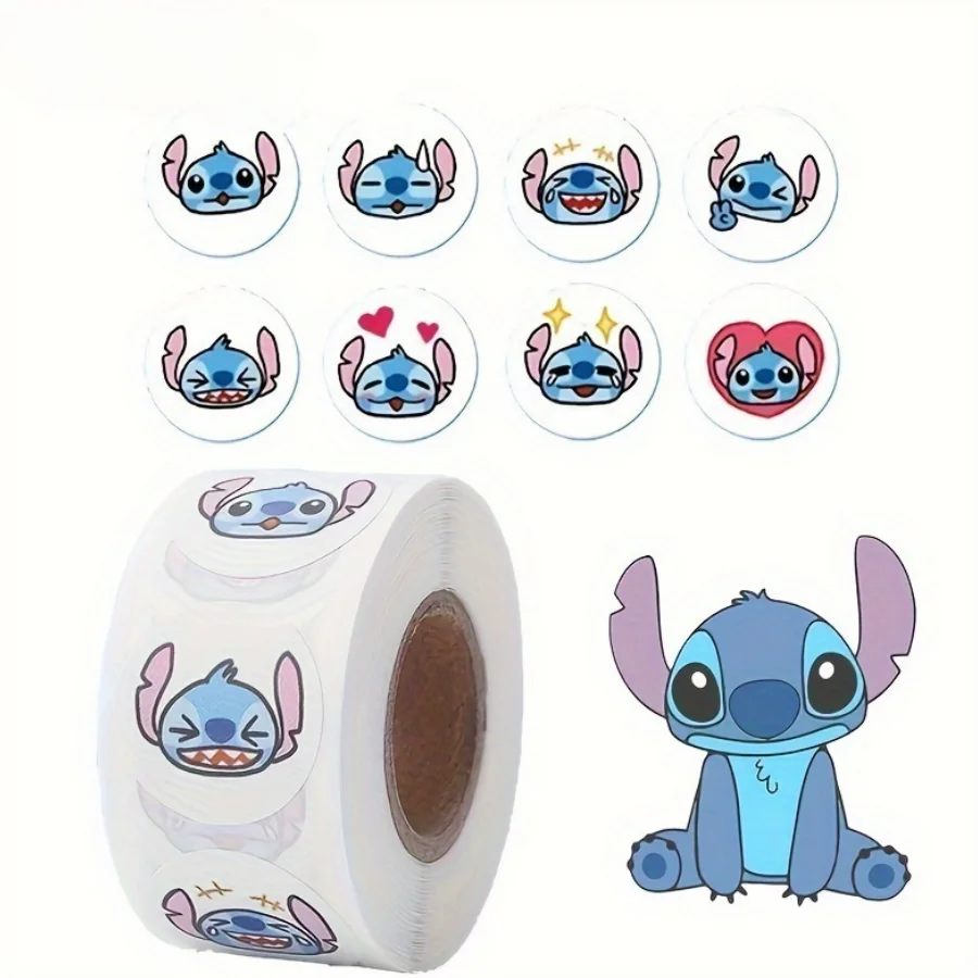 500/1000pcs Starry Bay Stitch circular sealing sticker sticker Stitch reward stickers Halloween and Christmas gifts