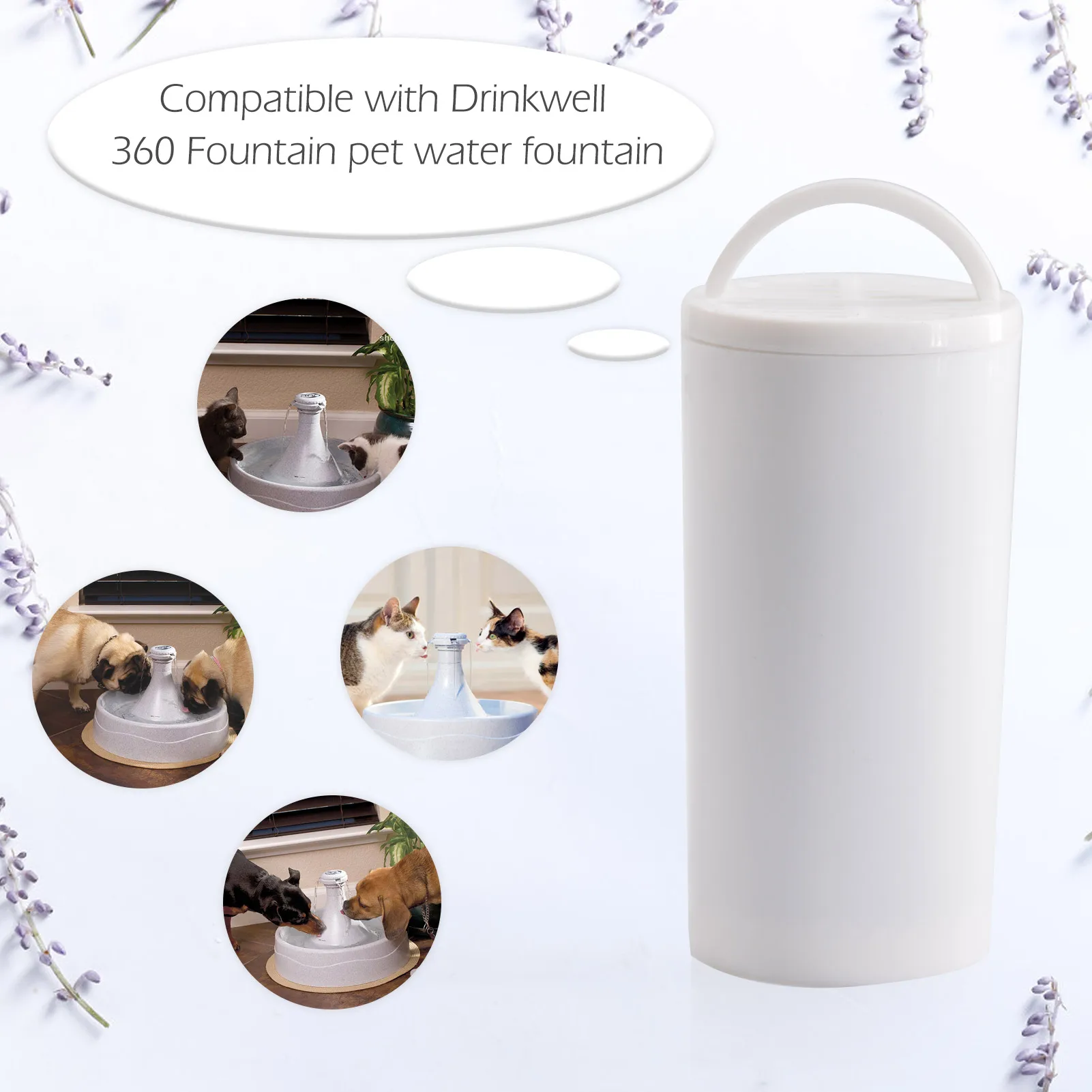 Pet Water Drinking Fountain Replacement filter Compatible with Drinkwell 360 Fountain Cat Water Fountain Filters 12pcs