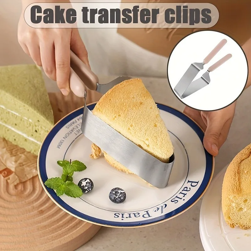 قطاعة كعكة احترافية من الفولاذ المقاوم للصدأ - قطاعة مثلثة وفاصل لشرائح مثالية وحفلات أعياد الميلاد والبيتزا والجبن