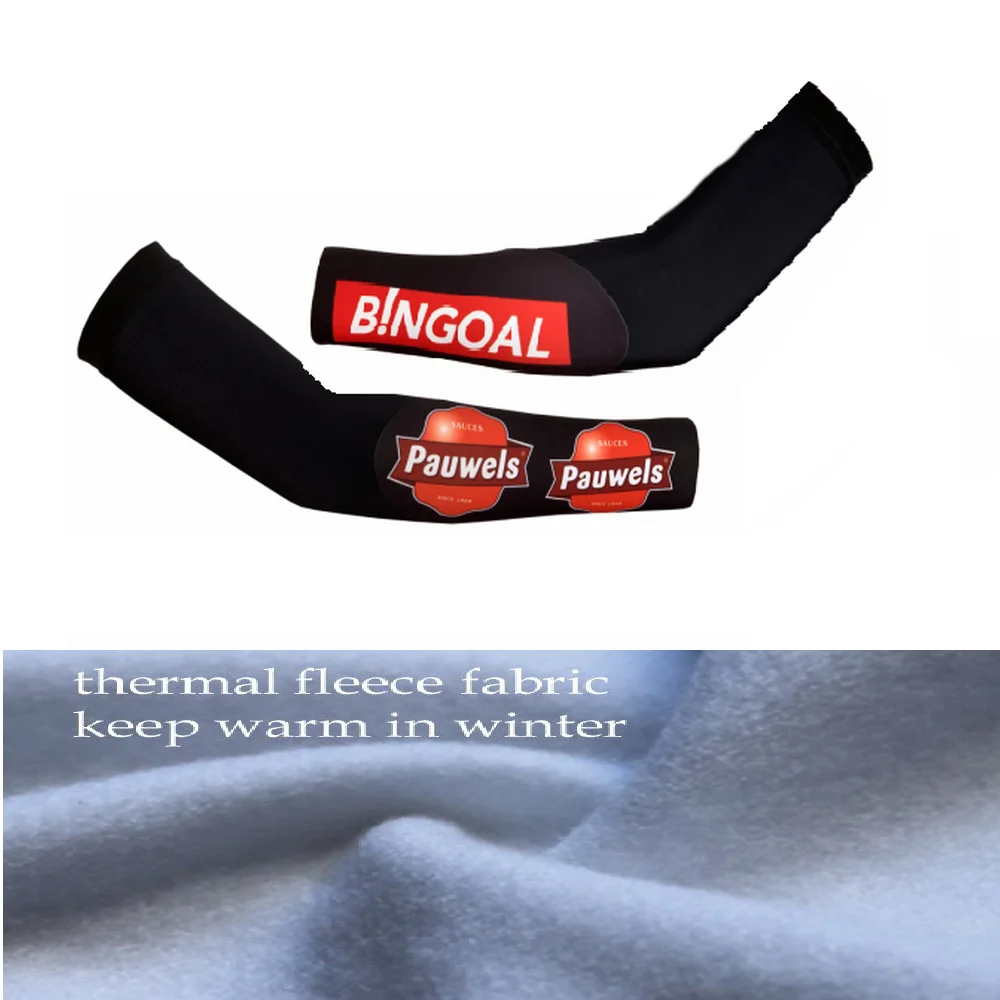 

WINTER FLEECE THERMAL 2023 PAUWELS BINGOAL TEAM Men's Cycling Arm Warmers Outdoor Sports MTB Bike Bicycle Armwarmers One Pair