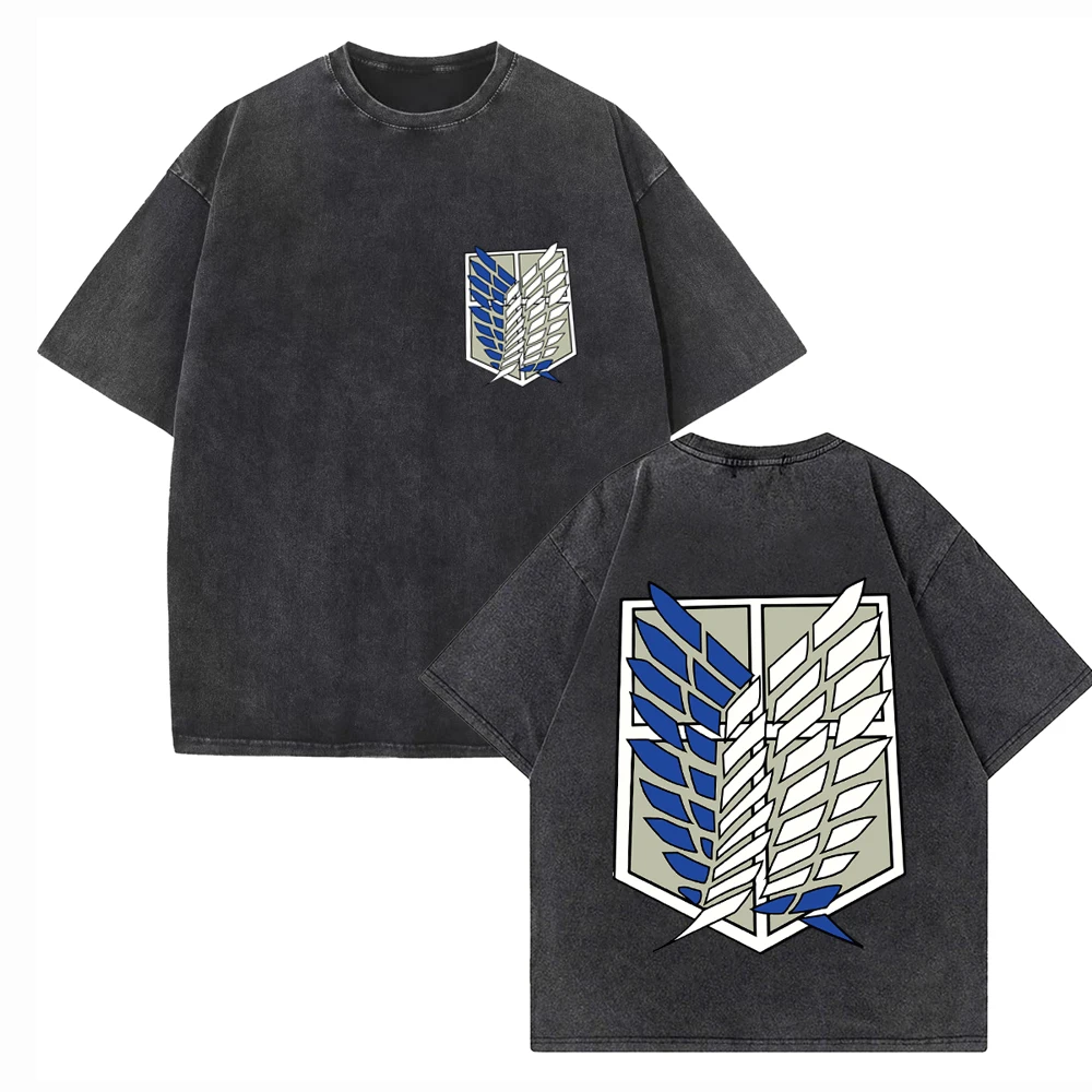 Japanese Anime Attack on Titan Cotton T-shirt Vintage Summer O-Neck Short Sleeve