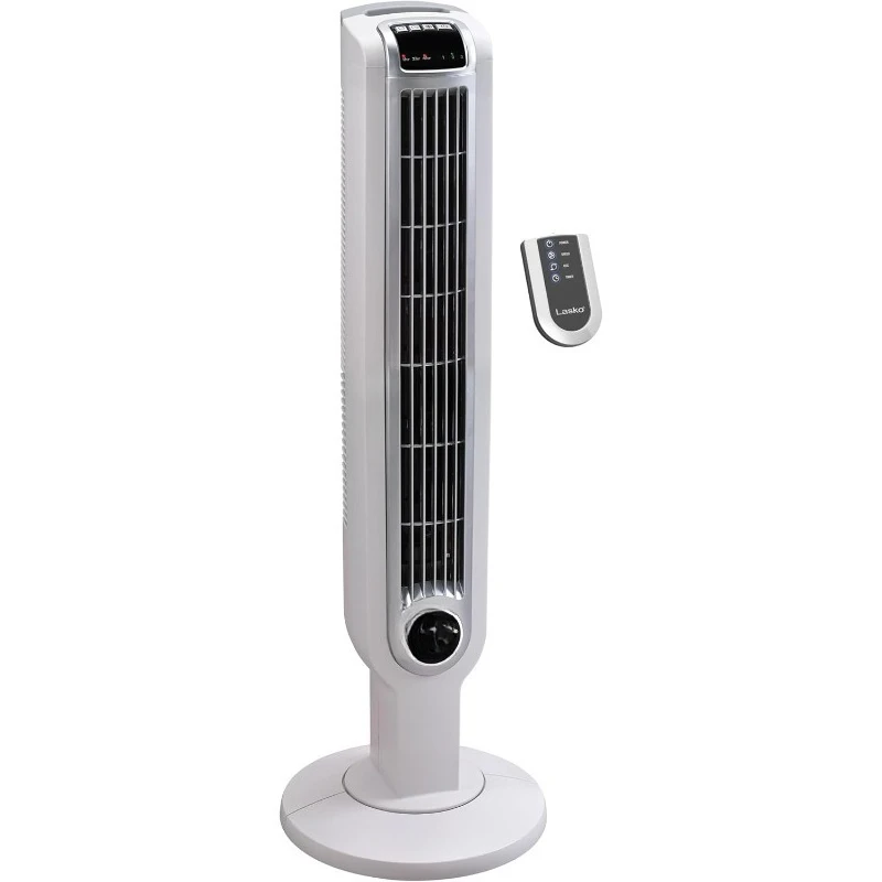 

Oscillating Tower Fan with Remote Control, 3 Quiet Speeds, Timer for Bedroom, Kitchen, Office Use, White, 36" 2511