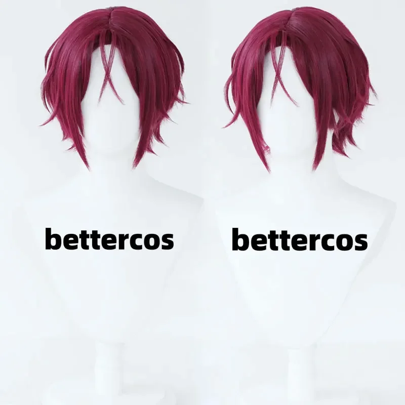 Anime Rin Matsuoka Cosplay Wig Short Red Wig Heat Resistant Synthetic Hair Halloween Party Wigs Wig Cap