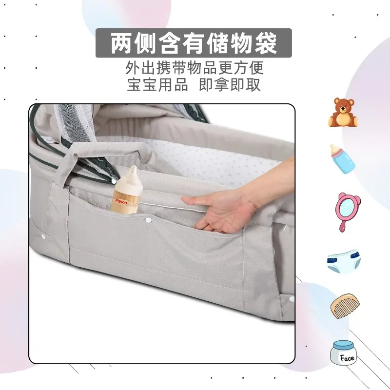 Baby Carrying Basket Upgrade Discharge Basket Crib Easy To Go Out Foldable and Extended for Comfort