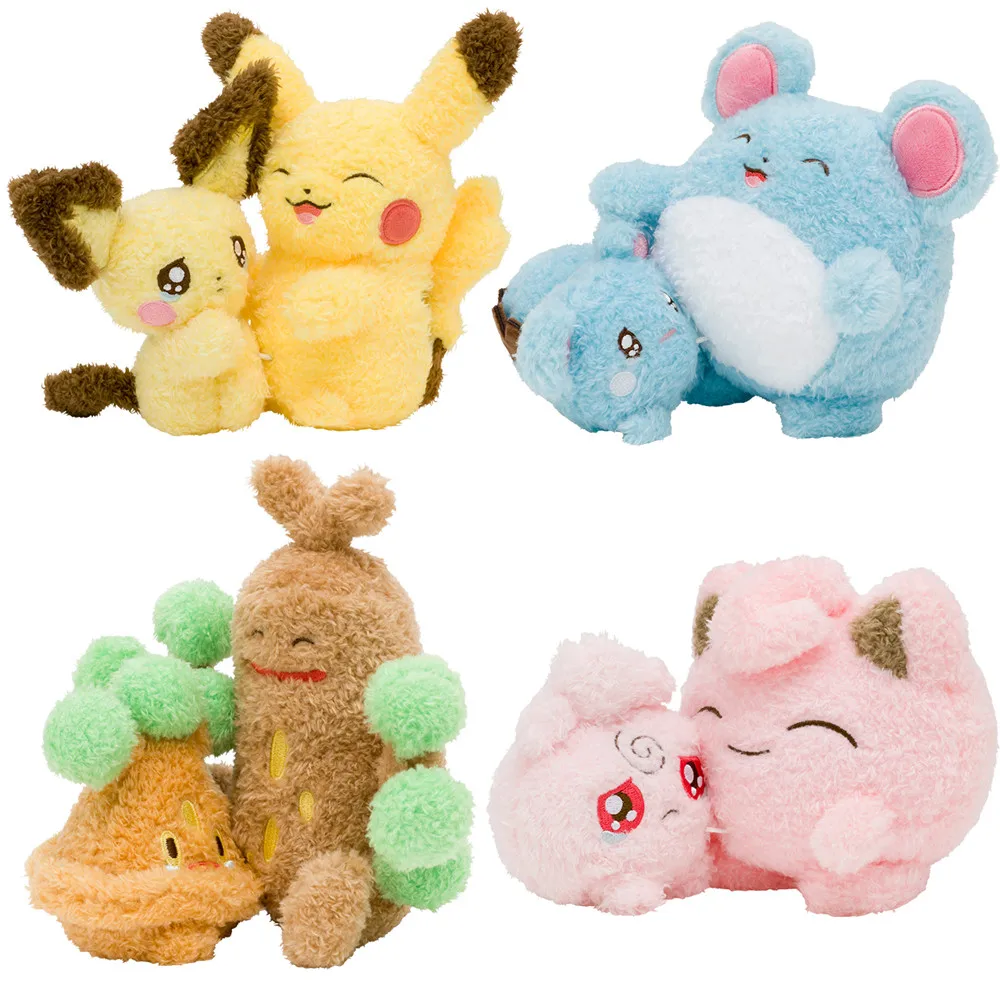 

18cm Pokemon Soft Bonsly Pikachu Jigglypuff Sudowoodo Azurill PC Pokémon Center Lovely Plush Dolls Anime Soft Stuffed Toy Gift