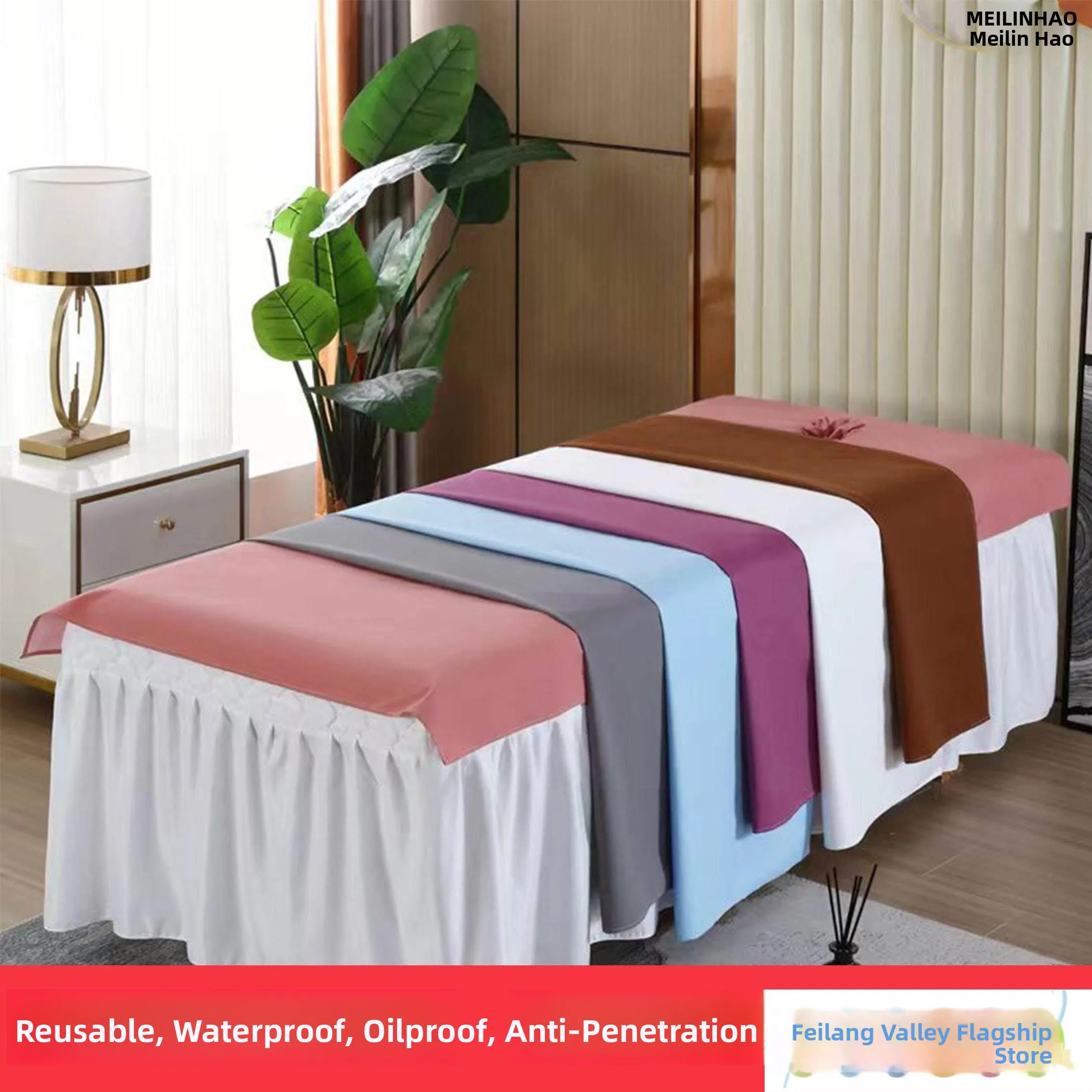 Waterproof Massage Bed Sheet Single Use Disposable Oil Resistant Spa Therapy Bed Cover Hole Design Professional Beauty Salon