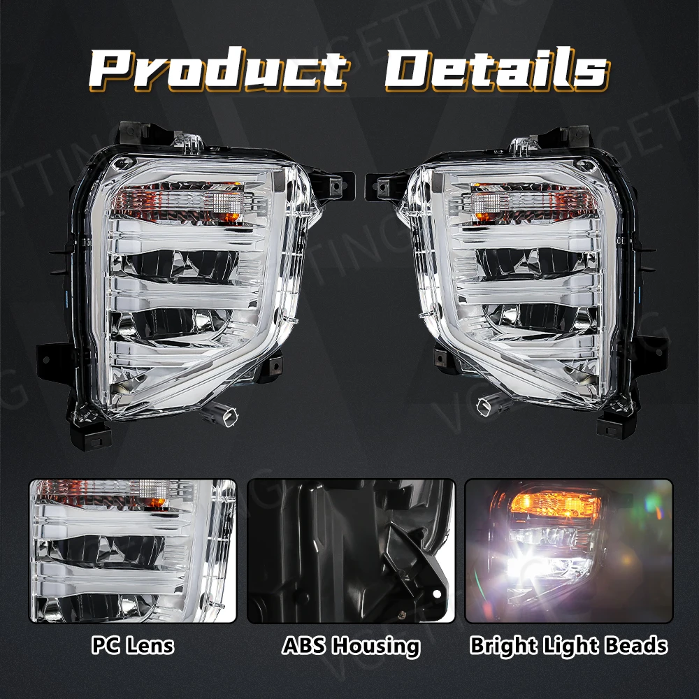 LED DRL For Mitsubishi Pajero Sport / Montero 2020 2021 2022 2023 Daytime Running Lights Turn Signal Front Bumper Light 12V