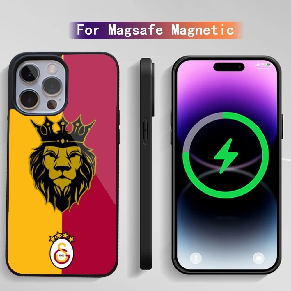 G-Galatasaray Aslan Phone Case For iPhone 15 14 13 12 11 Plus Pro Max Magsafe Magnetic Wireless Charging