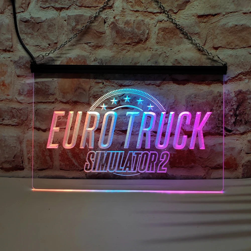 Euro Truck Simulator 2 Beer Club Party - Letreiro de Neon LED com Efeito de Fluxo Colorido, Perfeito para Decoração de Casa e Criação de Ambiente