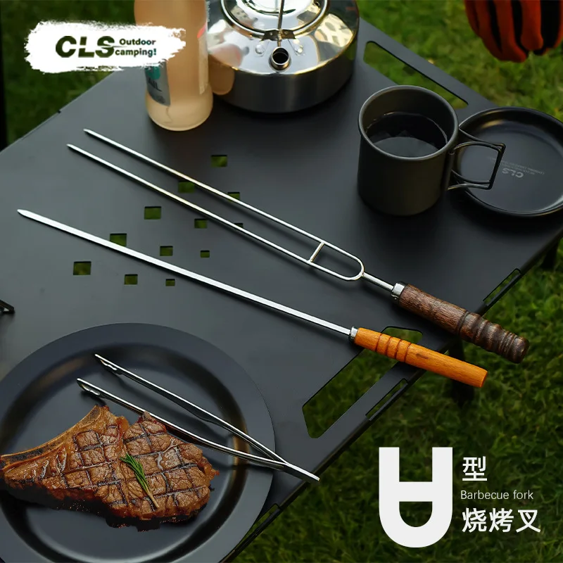 

Nobana Stainless Steel BBQ Fork Set 20pcs Wooden Handle Camping Cooking Tools for Outdoor Picnic Hiking Adventure