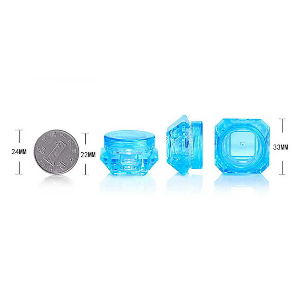 40 szt. Puste pojemniki podróżne w kształcie rombu na krem do twarzy, szampon, balsam, małe, z szerokim otworem, wielokrotnego użytku.