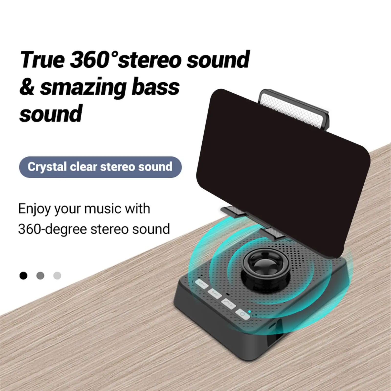 

Universal Wireless 5.0 Speaker Phone Holder Lazy Desktop Stand Holder for Phones Tablets 1200mAh Charging Adjustable Height