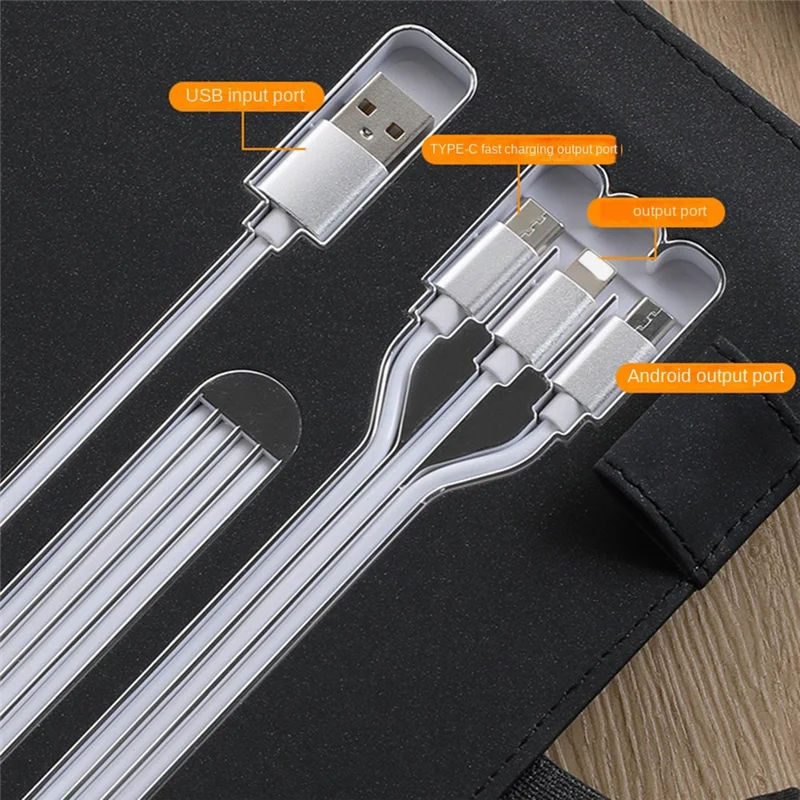 

Business Travel A5 Manager Bag Portable Notebook with Power Bank Battery Charger Wire and Wireless Charging Mobile Rack -B12B