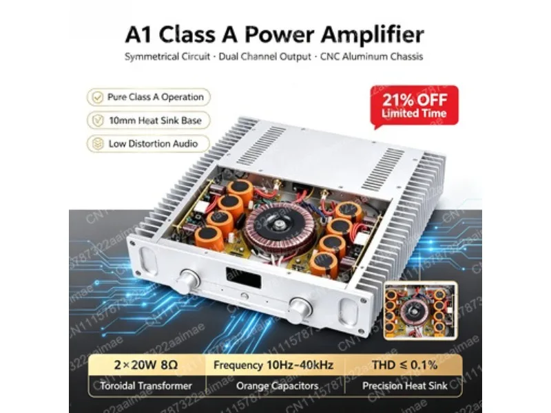 20W Pure Class A Power Amplifier HiFi Audiophile Amp Reference Circuit for Home Audio