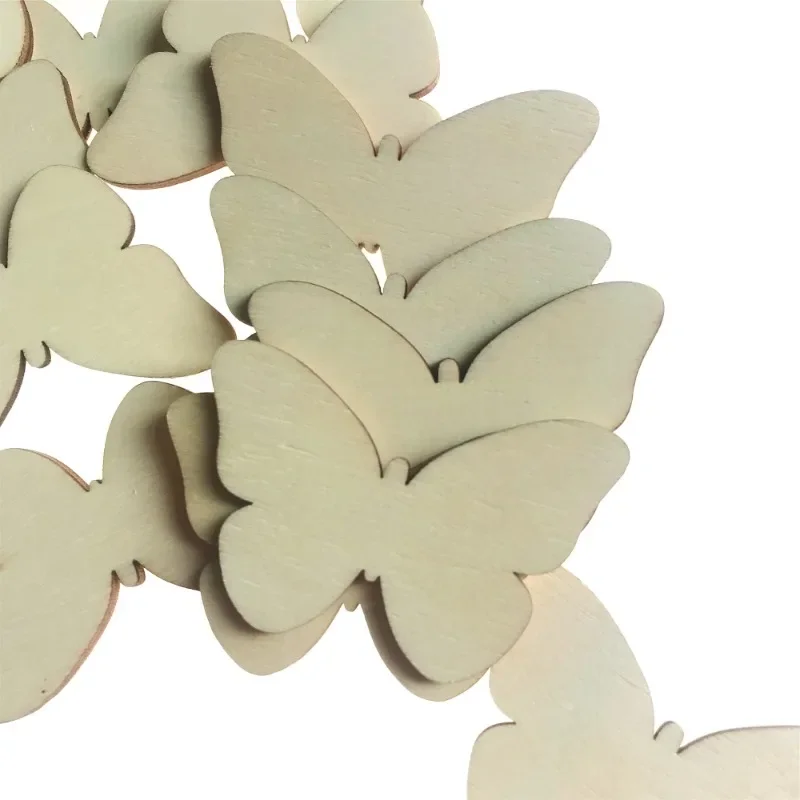 

50pcs Unfinished Wood Butterfly Natural Blank Wood Butterfly Shaped Slices Cutouts for Painting,DIY Crafts,Gift Tags