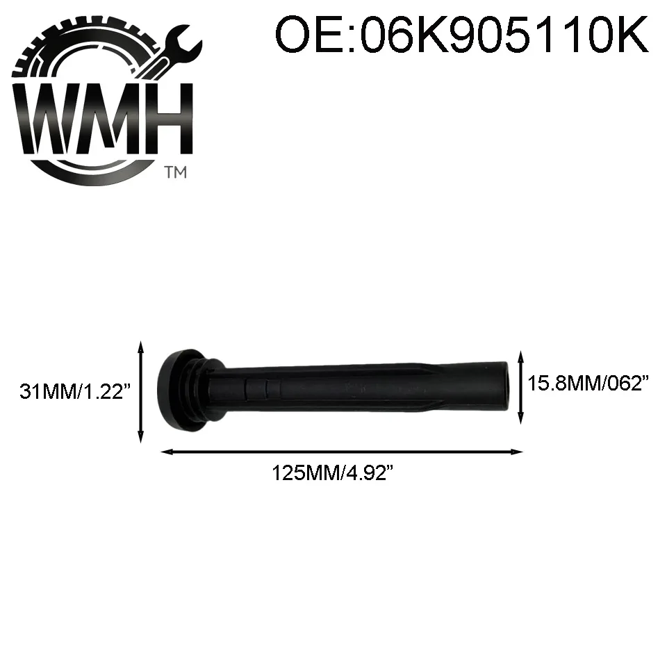 6 szt. Gumowe osłony cewek zapłonowych 06K905110K 06K905199/A 06J905110B do Audi A1/A3/A4 VW Jetta Beetle Golf Skoda 1.8/2.0L z sprężyną