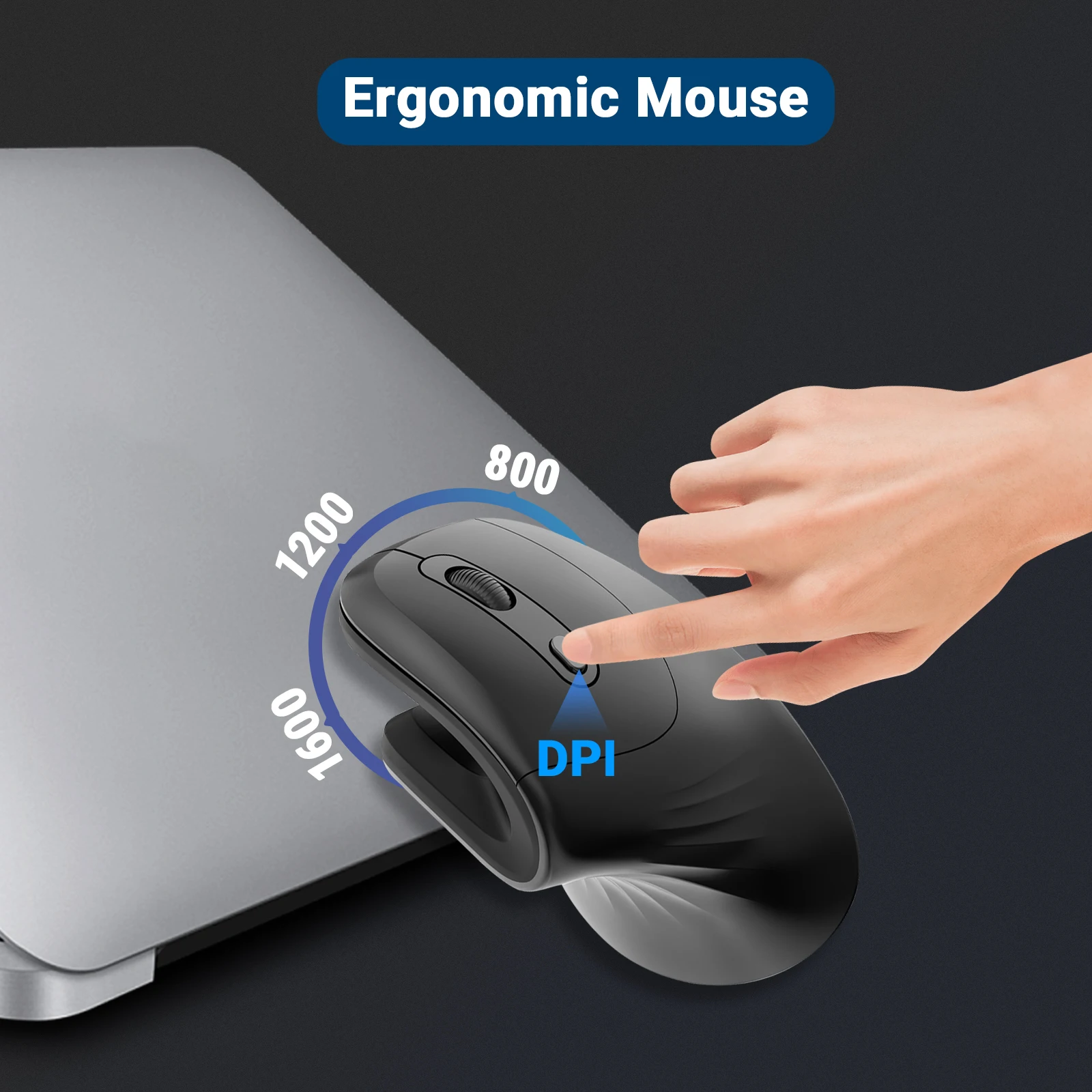 U-shaped Rechargeable Vertical Mouse DPI Adajustable Button Plug And Play Mute Button Comes With Side Keys Office Use Ergonomics