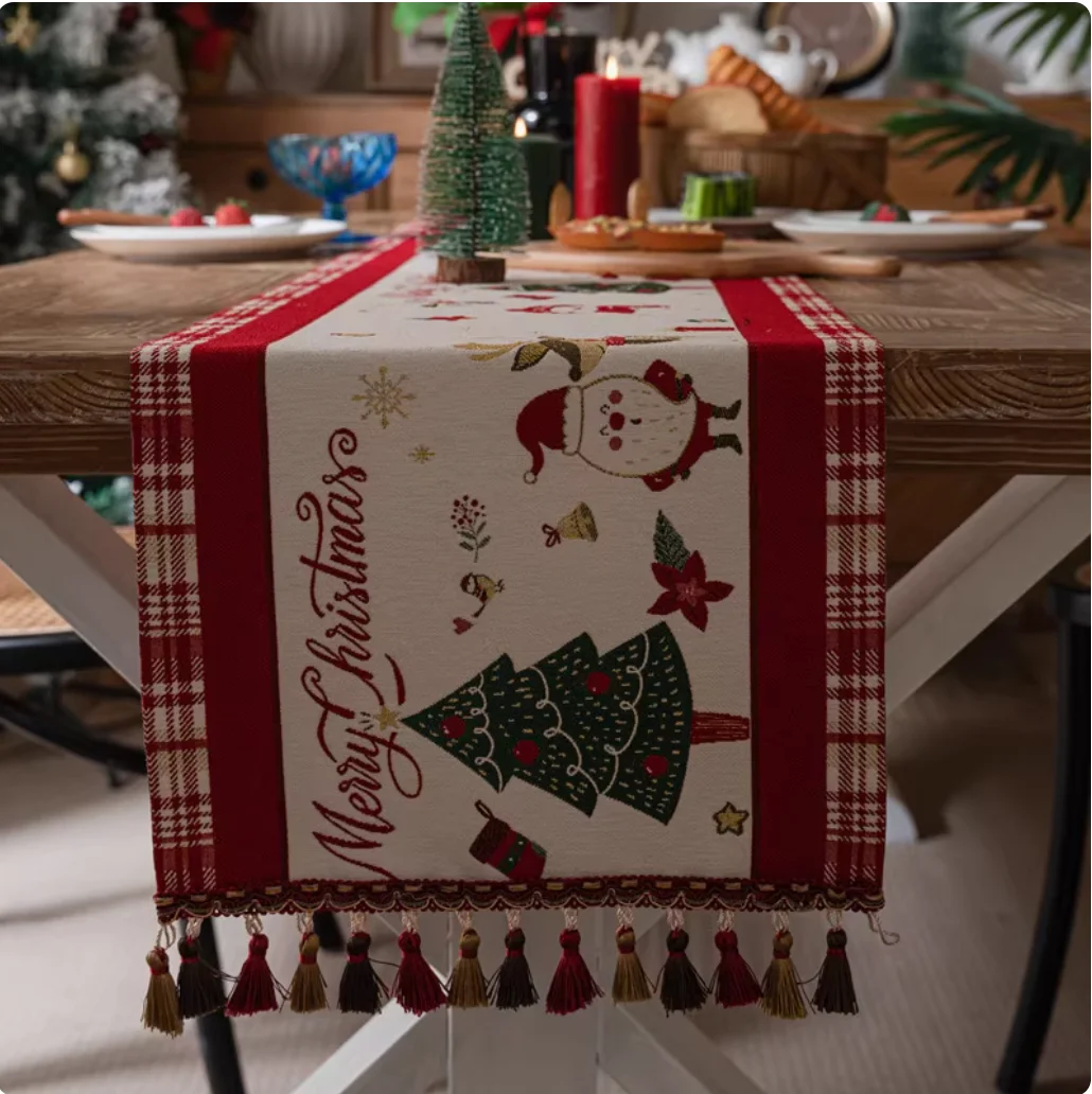 New Year Dec, table flags, Christmas atmosphere, light luxury, high-end American coffee table dinner Mat Cover