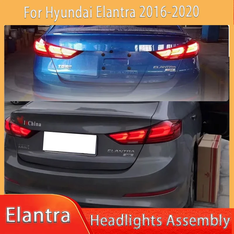

Автомобильный задний фонарь для Hyundai Elantra 2016-2020, модифицированный обновленный светодиодный DRL, потоковый указатель поворота, задний фонарь, автомобильный аксессуар