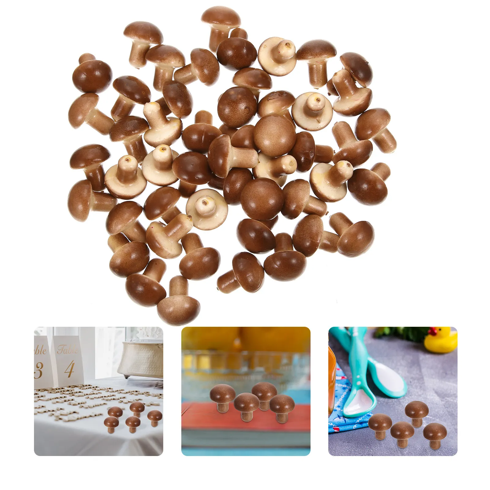 50Pcs Micro Mushroom Sculptures Foam Mini Landscape Ornaments for Indoor Decor Tabletop Display Bonsai Arrangement Vivid