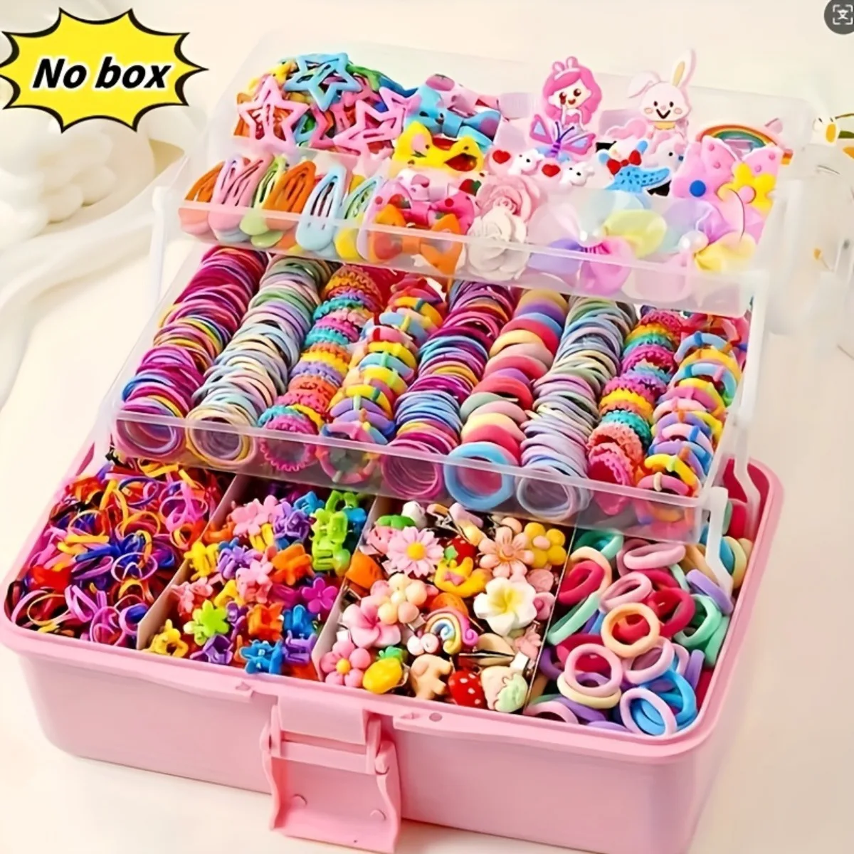 

Hair Accessories 718 Pieces Girl Hair Clips Hairbands Elastic Bands Sets Ponytail Holders Small Hair Ties Elastic Hairbands