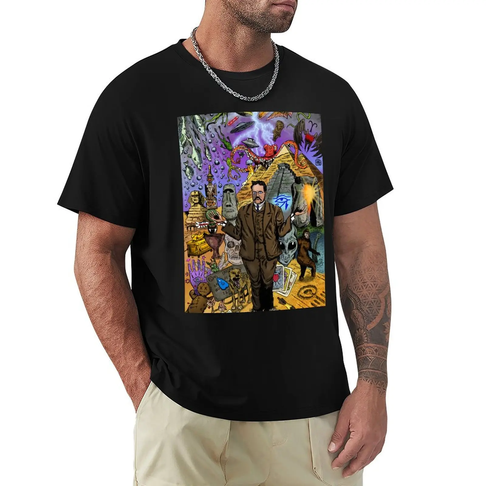 Charles Fort - Fortean T-Shirt Basic Short Sleeve Cotton Blend T-Shirt