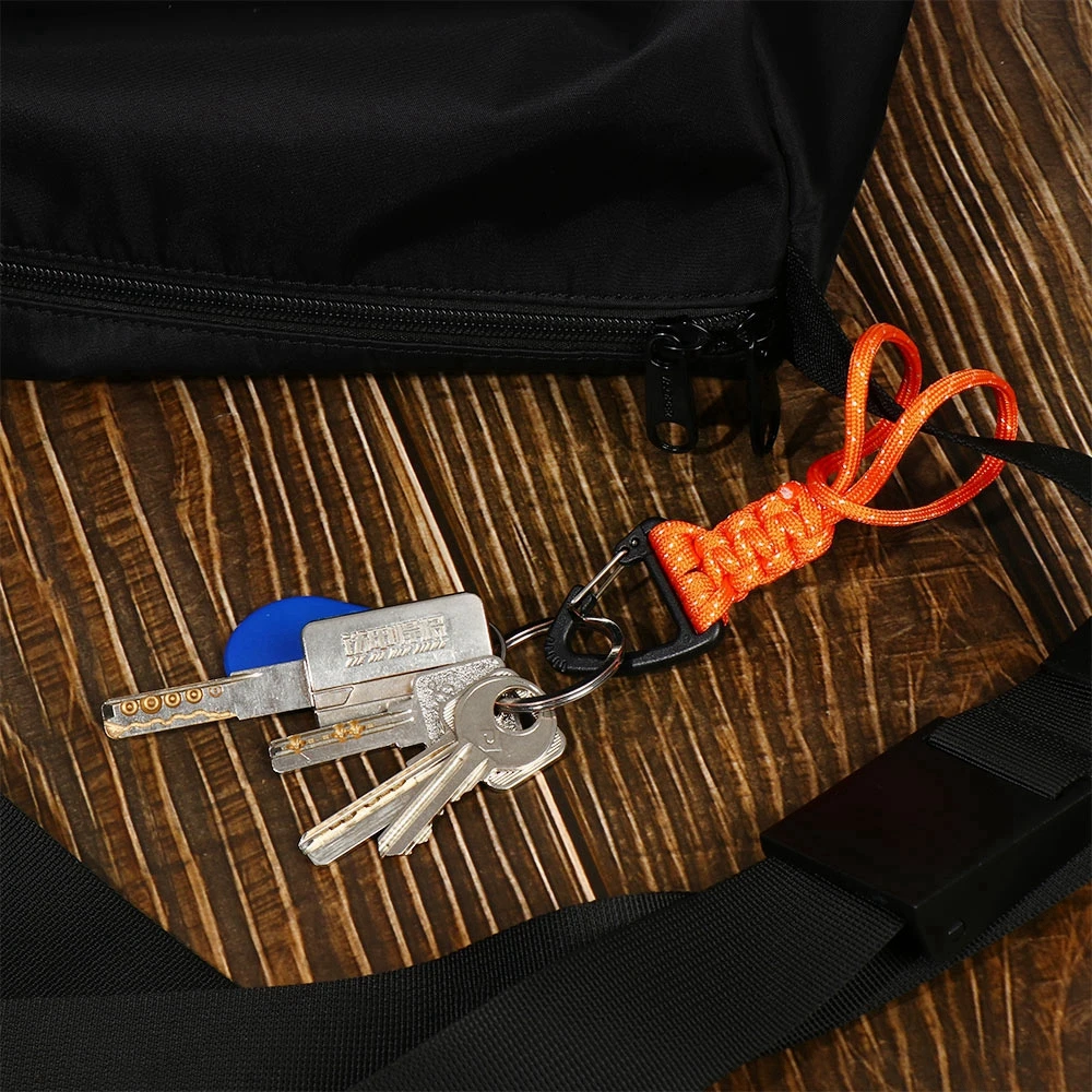 19 Styles High Strength Emergency Survival Backpack Paracord Keychain Key Ring Lanyard Triangle Buckle Parachute Cord