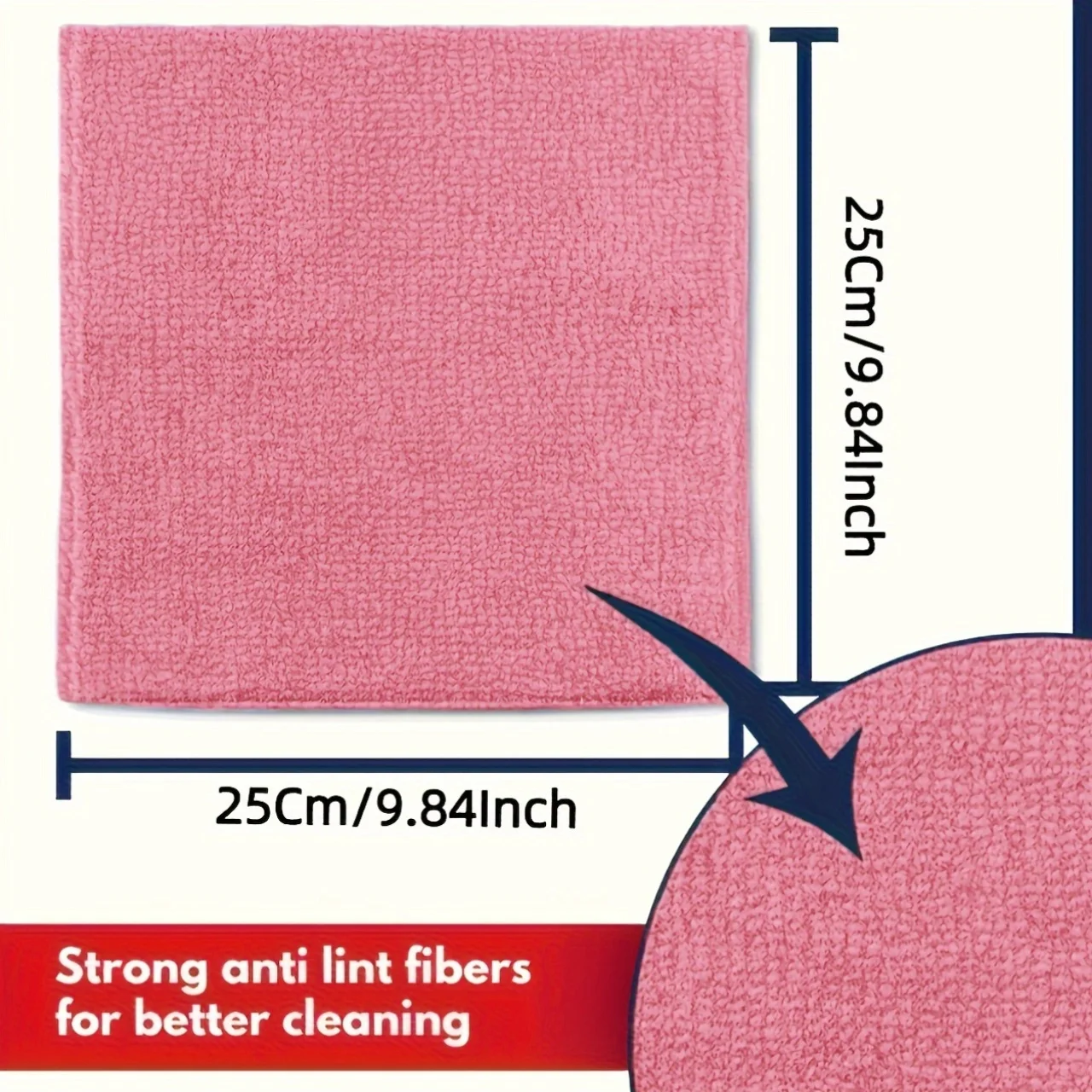 1-50Pcs Light Pink Microfiber Kitchen Towels Super Absorbent Soft Durable Cleaning Cloths Glass Countertops Pans Bowls Faucets