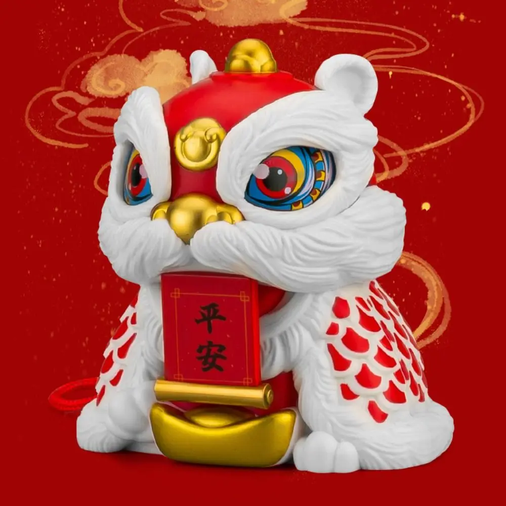 Attracting Wealth Dragon Dance Lion Toys Chinese Style With Rope Lion Statue Figure Toys DIY Crafts Plastics New Year Toys