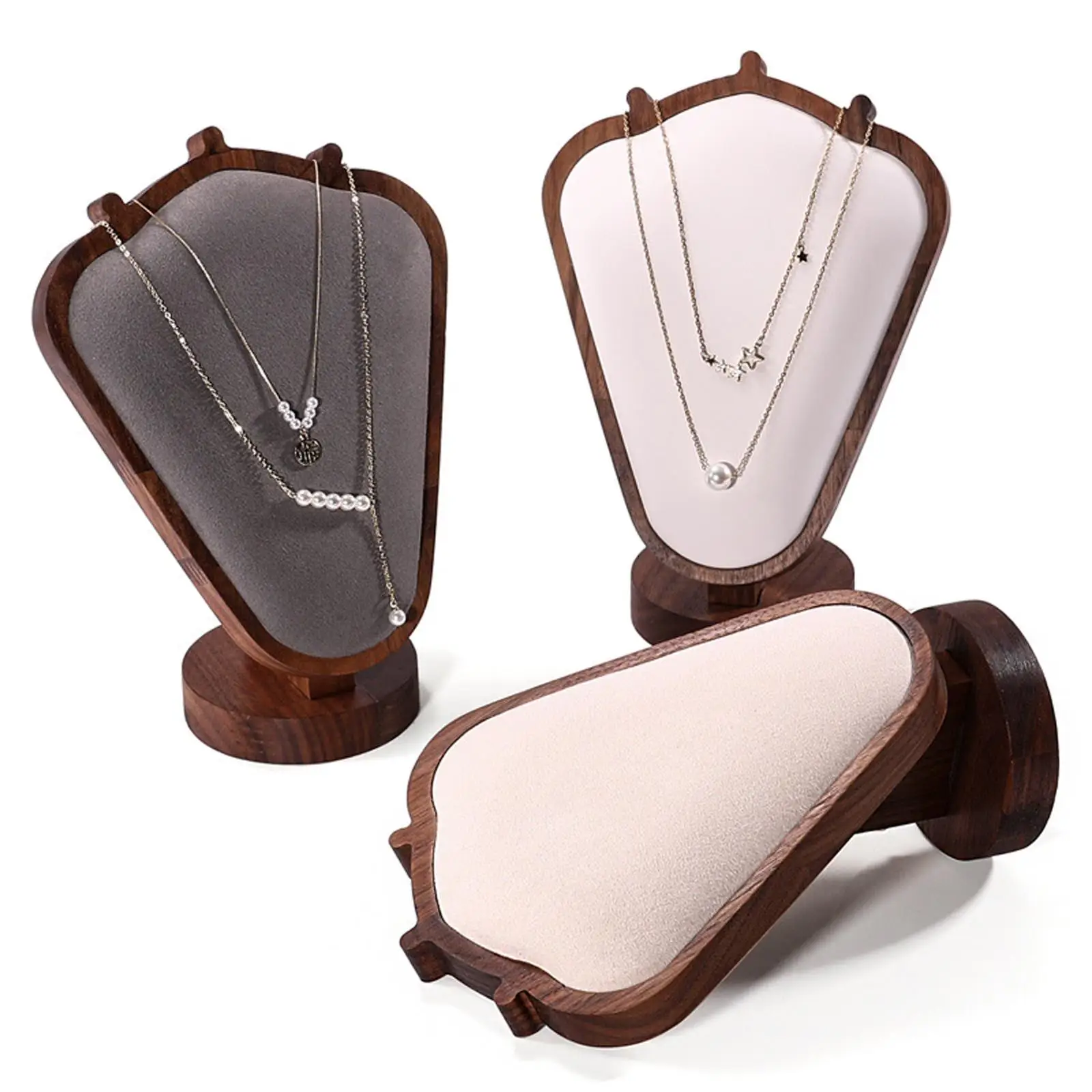 

Jewelry Display Bust Stand Wood Necklace Holder for Showroom Business Store