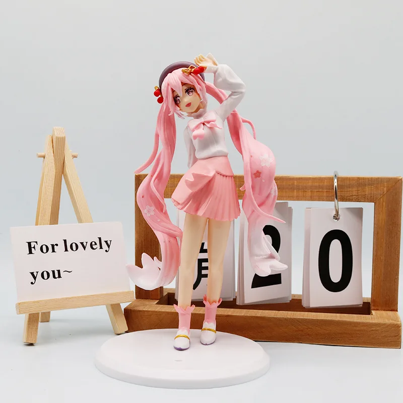Kawaii Anime PVC Hatsune Miku 1/6 Sakura Figure Hanami Outfit Ver Standing Model Toy Doll Collection Gift 20cm Aciton Figure