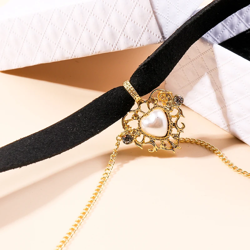 Aihua Heißer Verkauf Nettes Mädchen Schwarz Samt Spitze Schmetterling Blume Choker Halskette Sexy Loli JK Student Schlüsselbein Hals Kette Schmuck – Detail 30