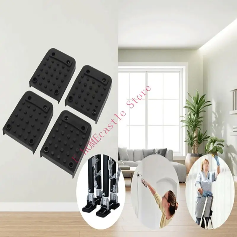 63HF 4lots Secure Fit Stilts Foot Pad Rubber Antislip for Decoration Construction Outdoor Event Includes 16 Screws