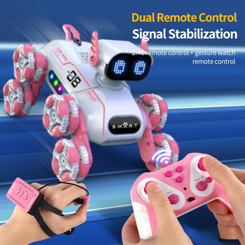 Cool Stuff jouet voiture drôle cadeau-Intelligent cascadeur Rc Robot chien, voiture télécommandée, détection de geste pet Spray voitures Rc, jouets pour enfants