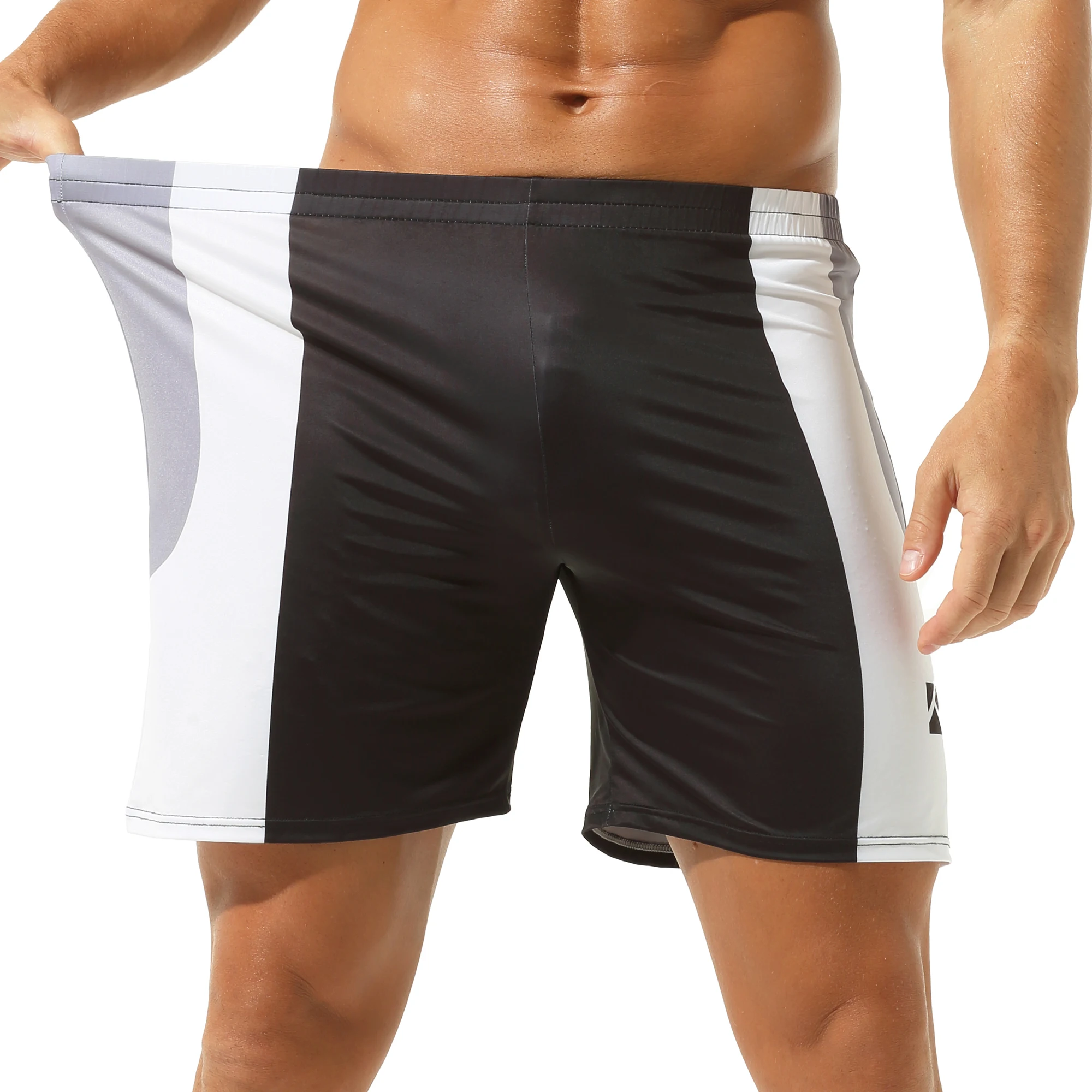 

Men Sports Basketball Short Pants Color Blocking Casual Fashion Trend Breathable Stretchy Loose Flat Corner Shorts Beach Trunks