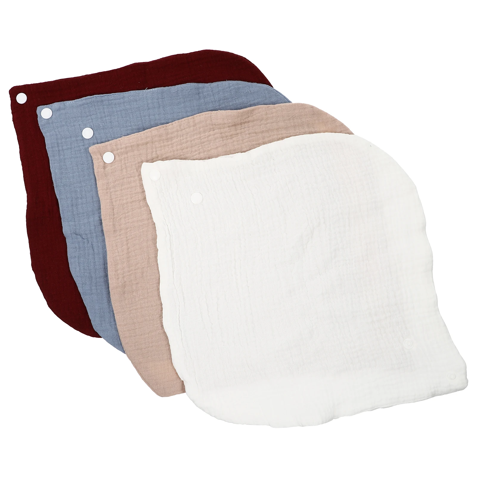 

4pcs Cotton Bibs Kids Saliva Towels Baby Scarves Comfortable Drool Burp Cloths Lightweight Portable Easy Wear Feeding